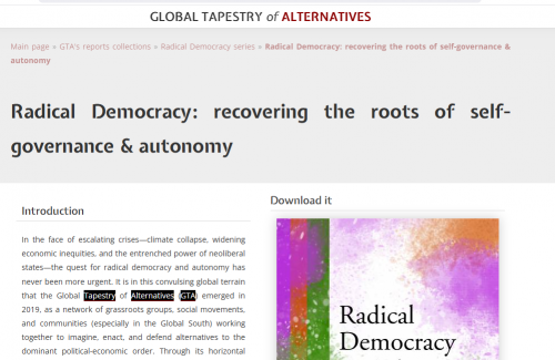 Radical Democracy: recovering the roots of self-governance & autonomy ...